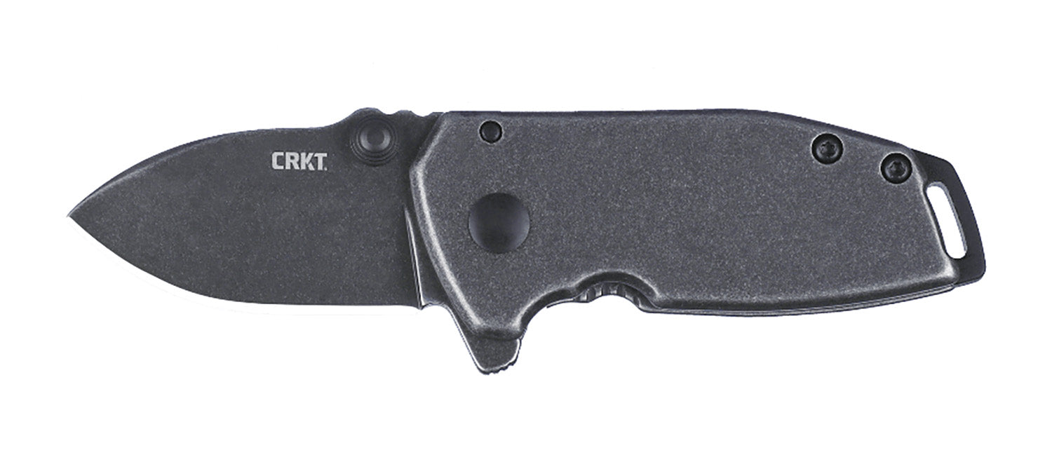 CRKT 2485K SQUID Compact Folding Knife Stonewashed 8Cr13MoV SS Blade Stainless Steel Handle with Pocket Clip
