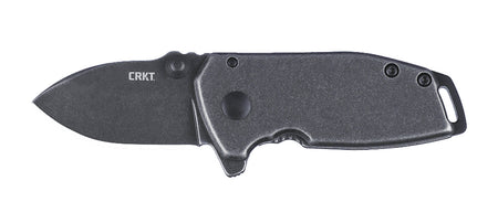 CRKT 2485K SQUID Compact Folding Knife Stonewashed 8Cr13MoV SS Blade Stainless Steel Handle with Pocket Clip