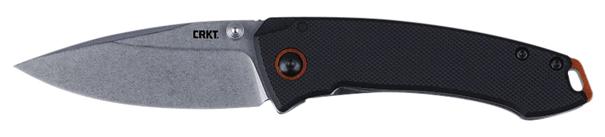 CRKT 2522 Tuna Compact 2.73" Folding Knife Stonewashed 8Cr13MoV SS Blade Black G10 and SS Handle with Pocket Clip