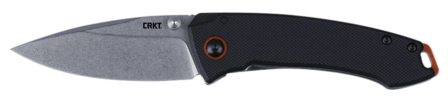 CRKT 2522 Tuna Compact 2.73" Folding Knife Stonewashed 8Cr13MoV SS Blade Black G10 and SS Handle with Pocket Clip