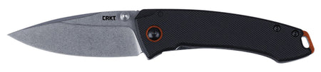 CRKT 2522 Tuna Compact 2.73" Folding Knife Stonewashed 8Cr13MoV SS Blade Black G10 and SS Handle with Pocket Clip