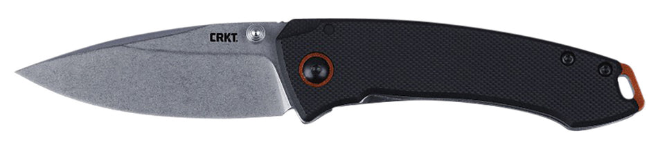 CRKT 2522 Tuna Compact 2.73" Folding Knife Stonewashed 8Cr13MoV SS Blade Black G10 and SS Handle with Pocket Clip
