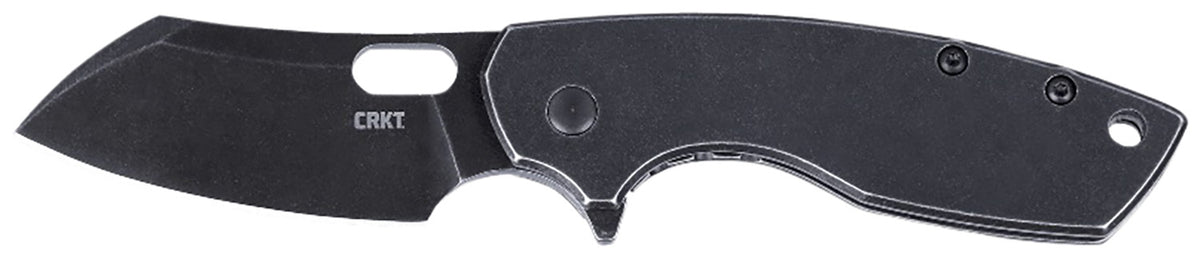 CRKT 5315KS Pilar Large 2.67" Folding Knife Black Stonewashed 8Cr13MoV SS Blade Black Stainless Handle with Pocket Clip