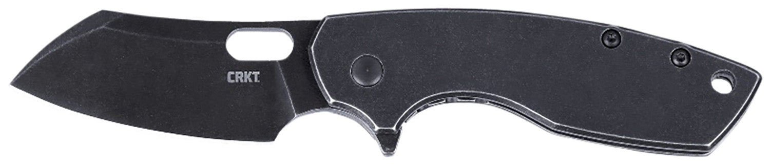 CRKT 5315KS Pilar Large 2.67" Folding Knife Black Stonewashed 8Cr13MoV SS Blade Black Stainless Handle with Pocket Clip