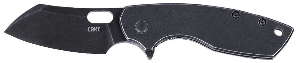 CRKT 5315KS Pilar Large 2.67" Folding Knife Black Stonewashed 8Cr13MoV SS Blade Black Stainless Handle with Pocket Clip