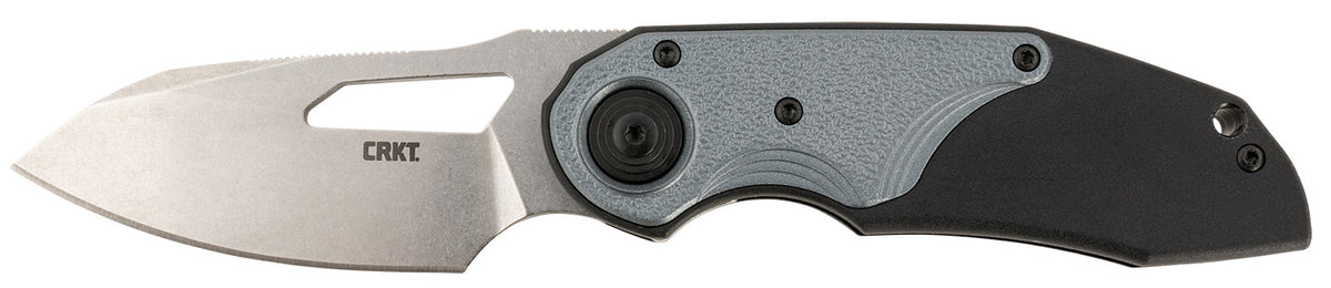 CRKT 5410 Attaboy 2.73" Folding Drop Point Stonewashed D2 Steel Blade Black GRN Handle Assisted Opening with Pocket Clip