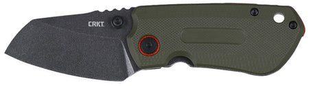 CRKT 6277 Overland Compact 2.24" Folding Knife Stonewashed D2 Steel Blade Green G10 with Orange Accents Includes Pocket Clip