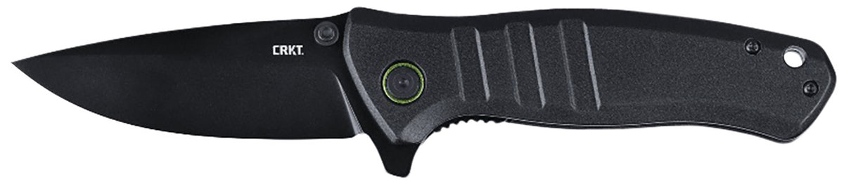 CRKT 6295 Dextro 3.18" Folding Drop Point Black TiNi D2 Steel Blade Black Aluminum Handle with Pocket Clip