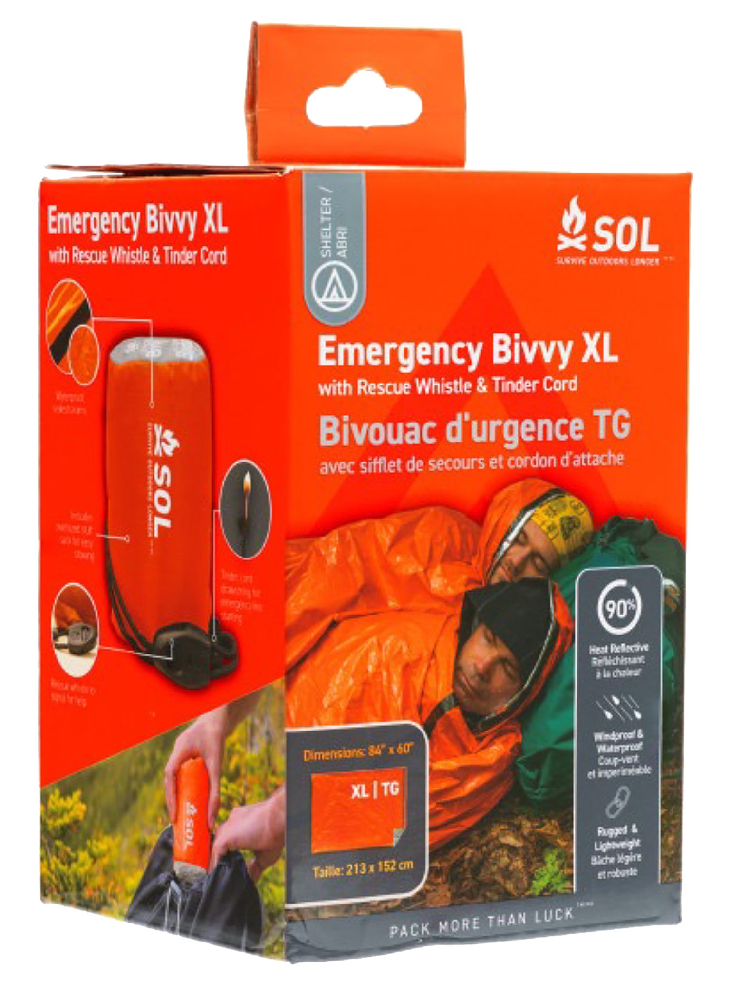 Adventure Medical Kits SOL Emergency Bivvy XL - Waterproof Windproof Orange Shelter for Two