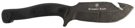 Templar Knife HBK321 Reagan Field Dressing 4.60" Fixed Gut Hook D2 Steel Blade, 4.55" Black G10 Handle