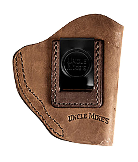 Uncle Mikes by 1791 UMIWB2BRWA IWB Size 02 Brown Leather Belt Clip Holster for Small Frame Revolver Right Hand