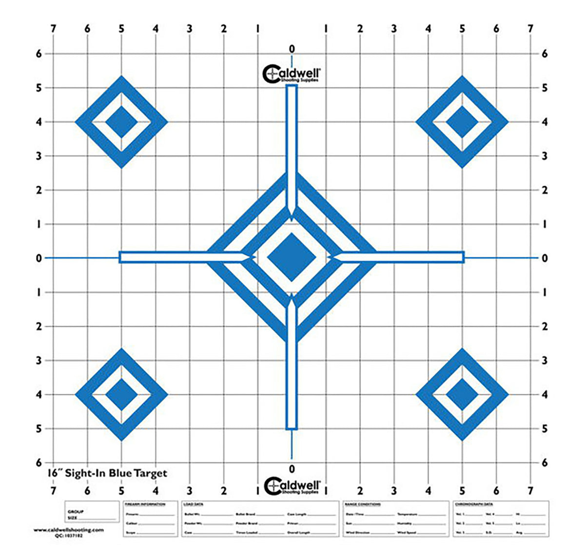 Caldwell 1175521 Diamond Blue Self-Adhesive Recycled Paper Target 16" Blue/White 10 Pack