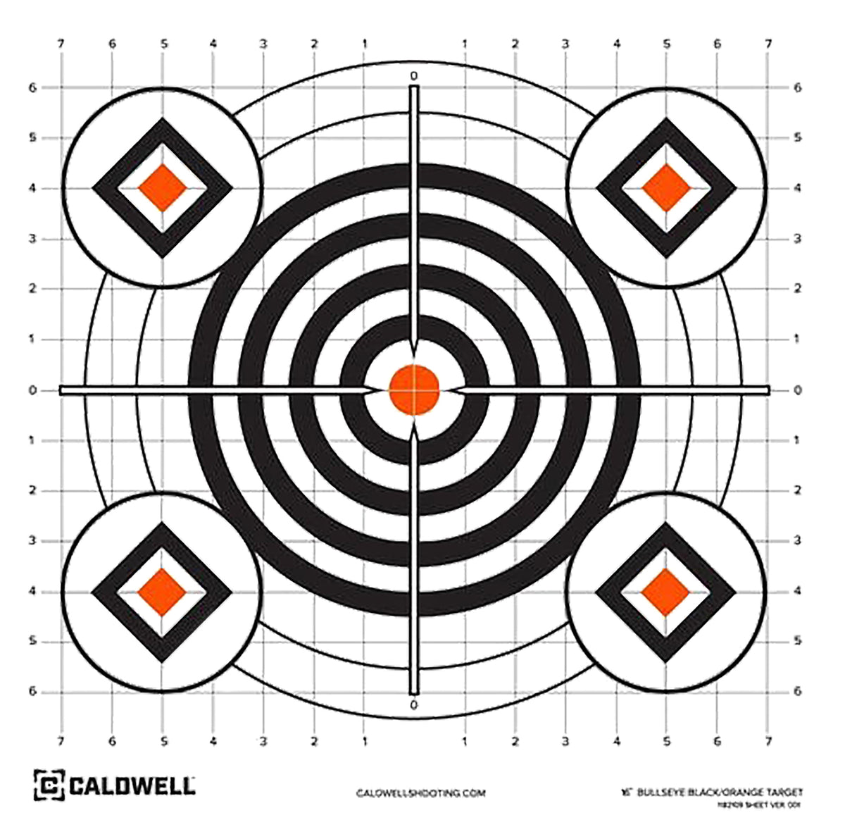 Caldwell 1175520 Orange Peel Self-Adhesive Paper Target 16" Neon Green/Orange/White 10 Pack