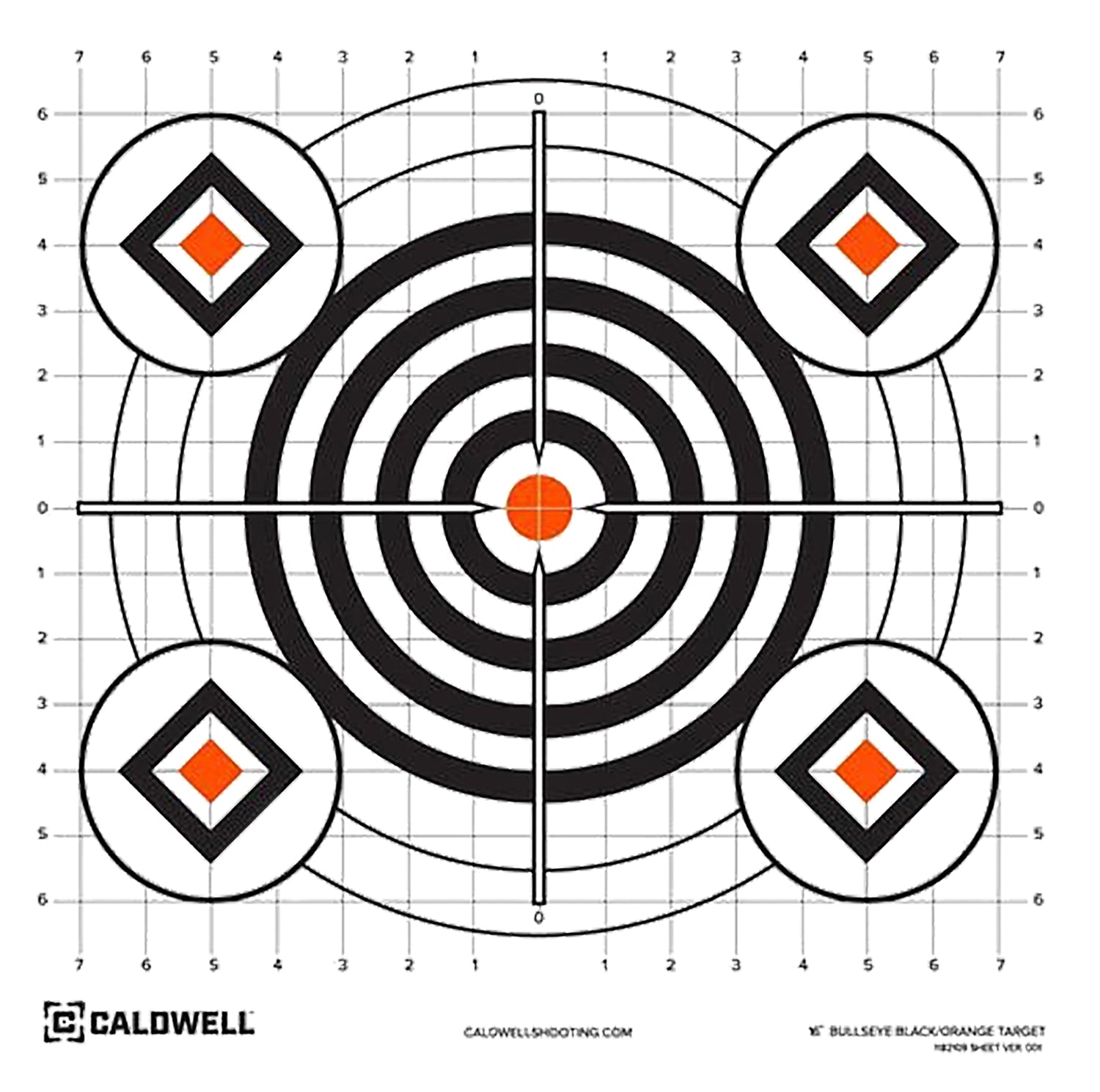 Caldwell 1175520 Orange Peel Self-Adhesive Paper Target 16" Neon Green/Orange/White 10 Pack