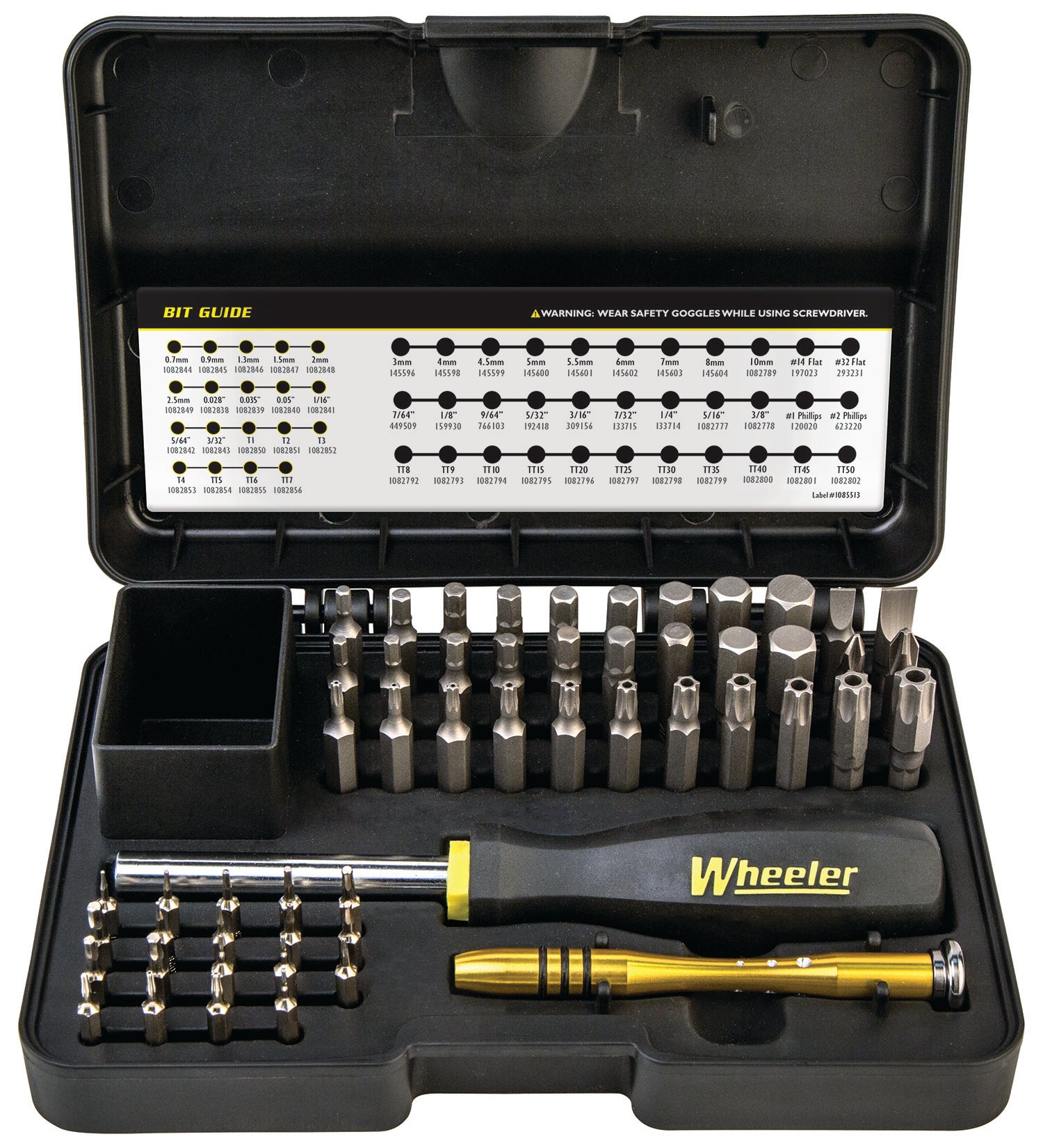 Wheeler 65-Piece Hex and Torx Screwdriver Set, SAE/Metric, Rubber Grip Handle with Micro Driver