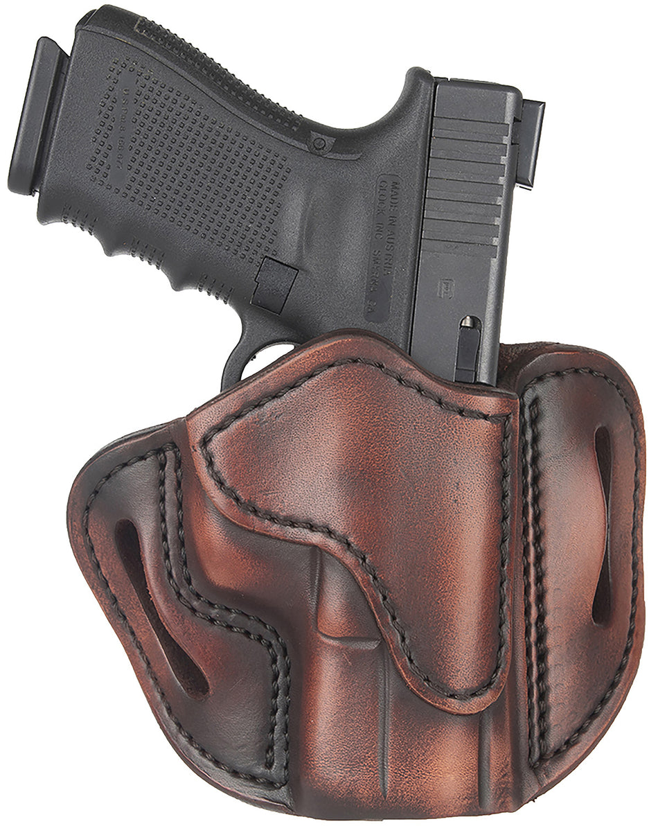1791 Gunleather BH2.1 Optic Ready OWB Size 2.1 Vintage Leather Belt Slide Holster - Right Hand, Fits S&W M&P Shield/Glock 17/Springfield XD9