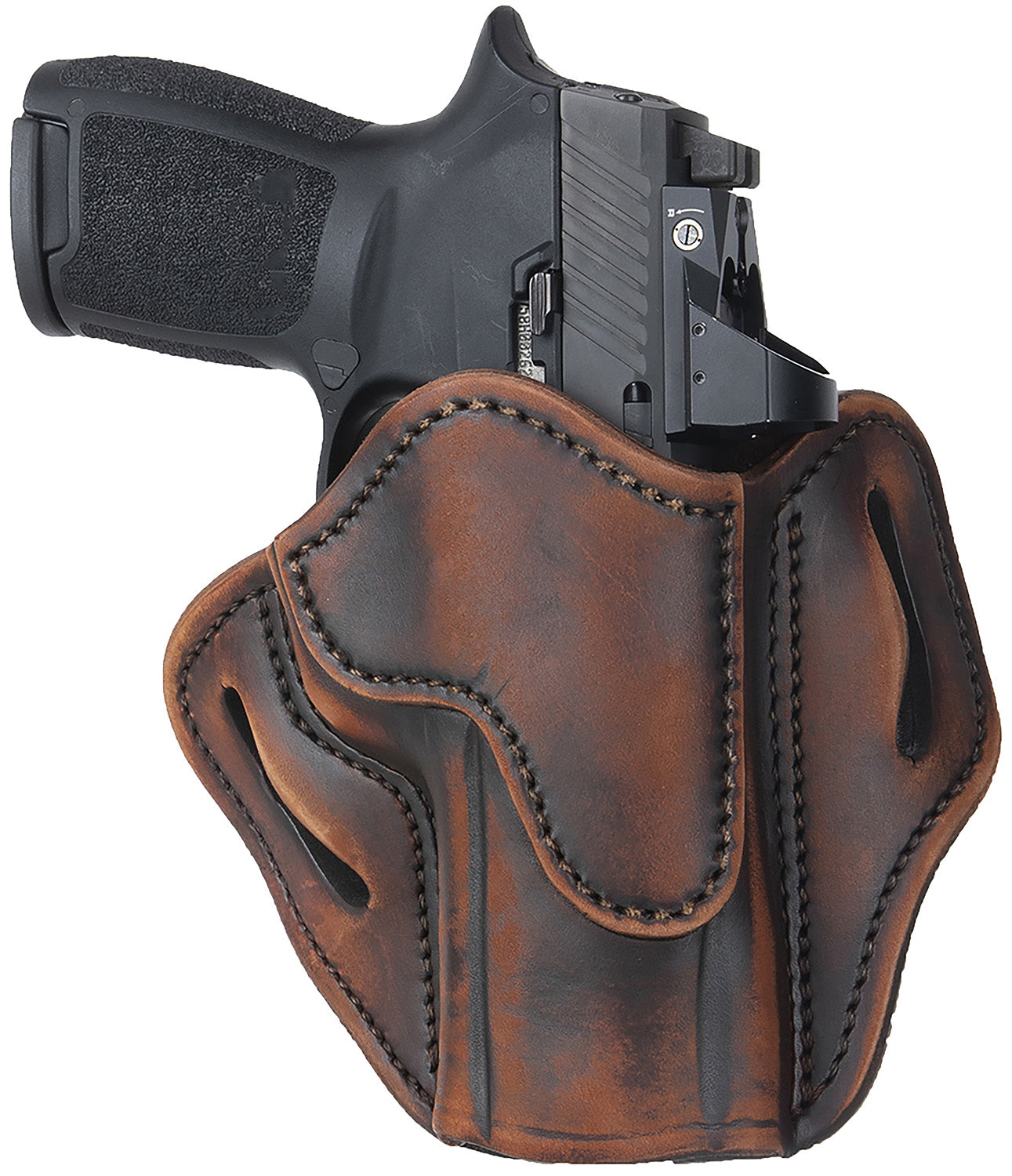 1791 Gunleather BH2.4 Optic Ready OWB Belt Slide Holster Size 2.4 Vintage Leather Right Hand Fits Walther PPQ/Sig P320/Springfield XD-M