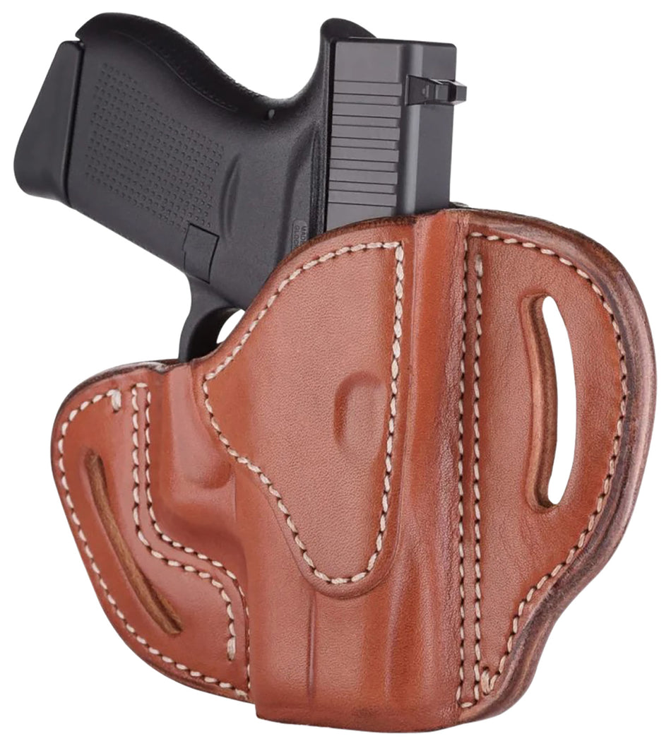 1791 Gunleather BHC Optic Ready OWB Compact Holster Classic Brown Leather Belt Slide Fits Glock 43/Sig P365 Right Hand