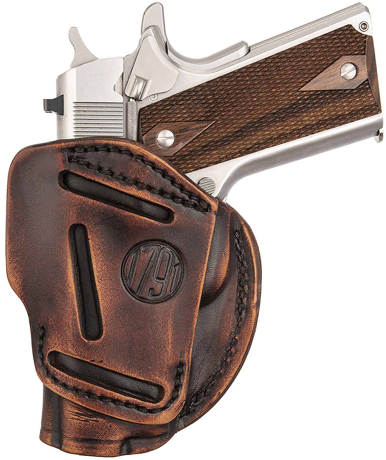1791 Gunleather 3-Way IWB/OWB Holster Size 01 Vintage Leather Belt Loop Fits 1911 3-4" Ambidextrous
