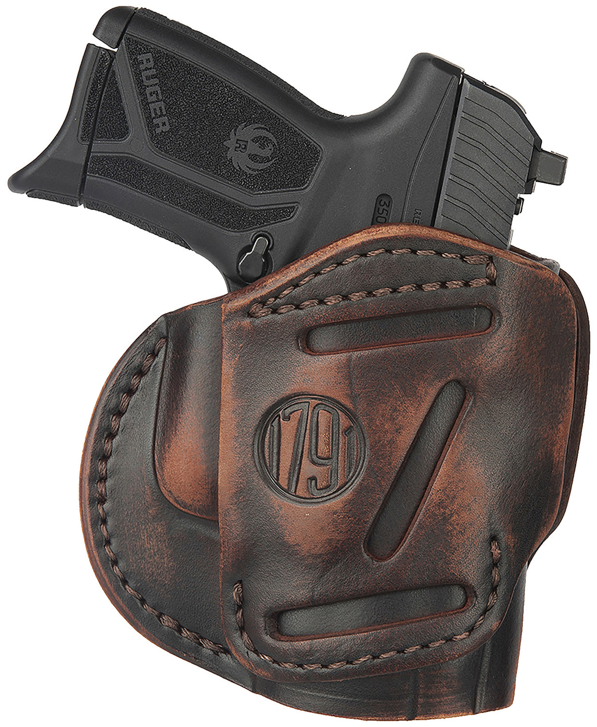 1791 Gunleather 3-Way IWB/OWB Holster Size 04 Vintage Leather Belt Loop Fits Springfield XD/Walther PPS/Taurus G2C Ambidextrous