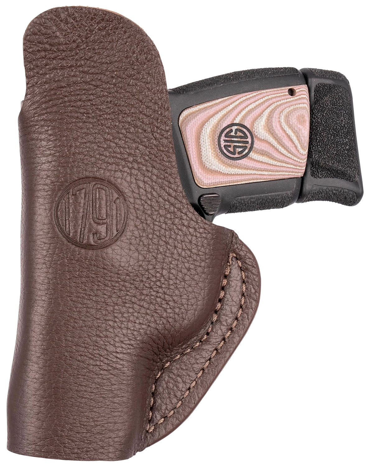 1791 Gunleather Fair Chase IWB Size 01 Brown Deer Hide Leather Holster Belt Clip Left Hand Fits Ruger LCP 380