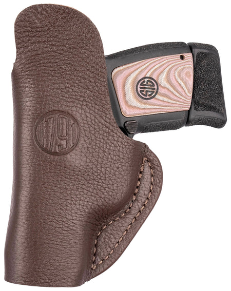 1791 Gunleather Fair Chase IWB Size 01 Brown Deer Hide Leather Holster Belt Clip Left Hand Fits Ruger LCP 380
