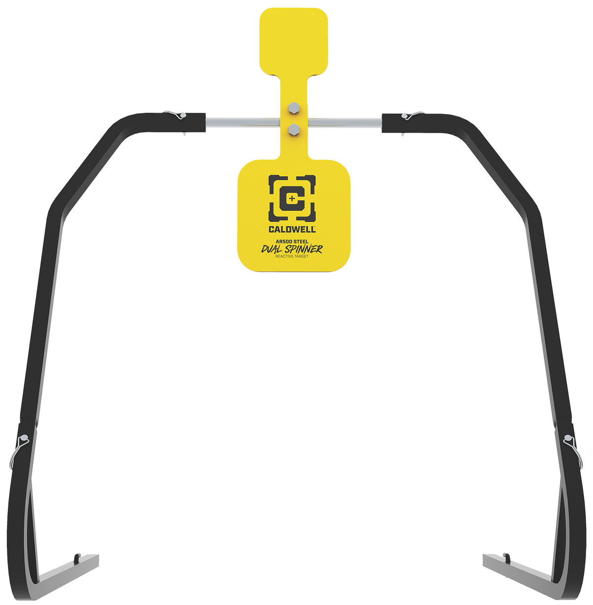 Caldwell 1196226 Dual Spinner AR500 Steel Target Yellow 3/8" Thick with 5" and 8" Plates