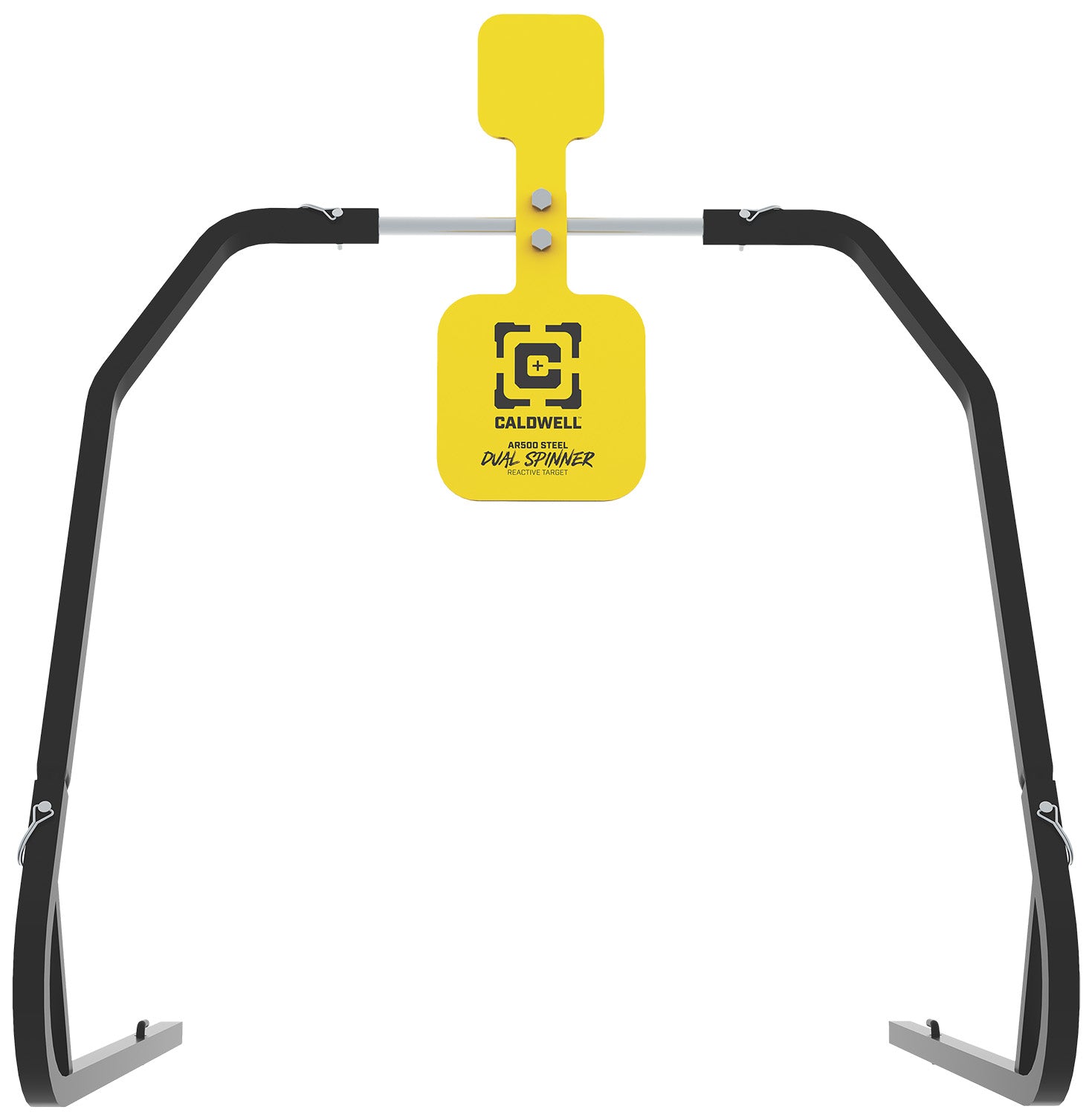 Caldwell 1196226 Dual Spinner AR500 Steel Target Yellow 3/8" Thick with 5" and 8" Plates