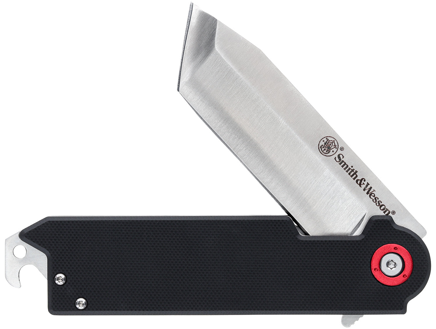 Smith & Wesson 1193144 Big Benji 3.50" Folding Plain Stainless Steel Blade with Bottle Opener and Money Clip