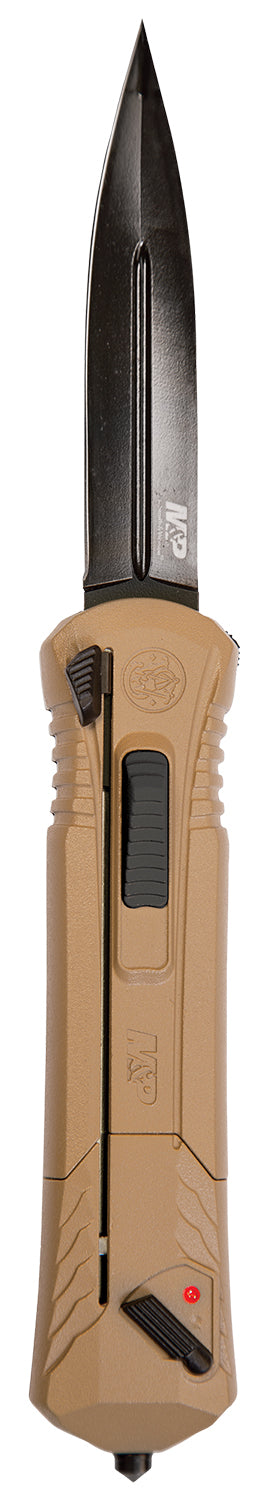 Smith & Wesson 1092050 M&P 3.50" OTF Spear Point Plain Black Oxide AUS-8A SS Blade 5.16" Flat Dark Earth Aluminum Handle