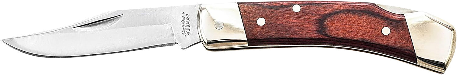 Uncle Henry LB5CP Smokey II Folding Clip Point 3.70" Plain Stainless Steel Blade Wood Handle with Sheath