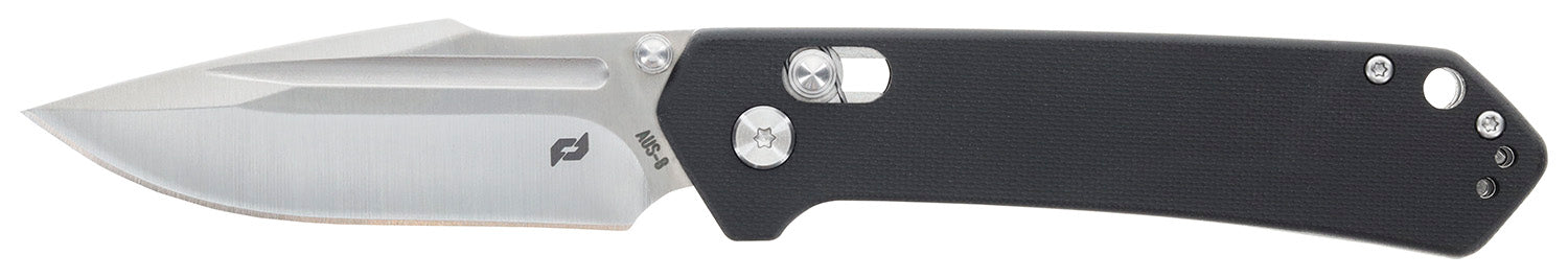Schrade Divergent 3.06" Folding Modified Drop Point Plain Satin AUS-8A SS Blade 4.31" Black G10 Handle