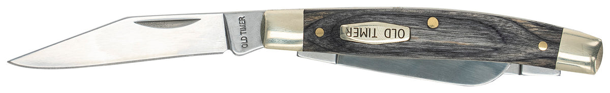 Old Timer 1149100 Heritage Series Middleman 340T Folding Knife Clip/Pen/Sheepsfoot D2 Blade Gray Wood Laminate Handle