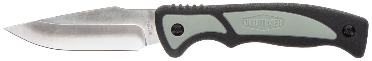 Old Timer 1137140 Trail Boss 3.70" Fixed Caper Stainless Steel Blade 5.25" TPE Handle with Sheath
