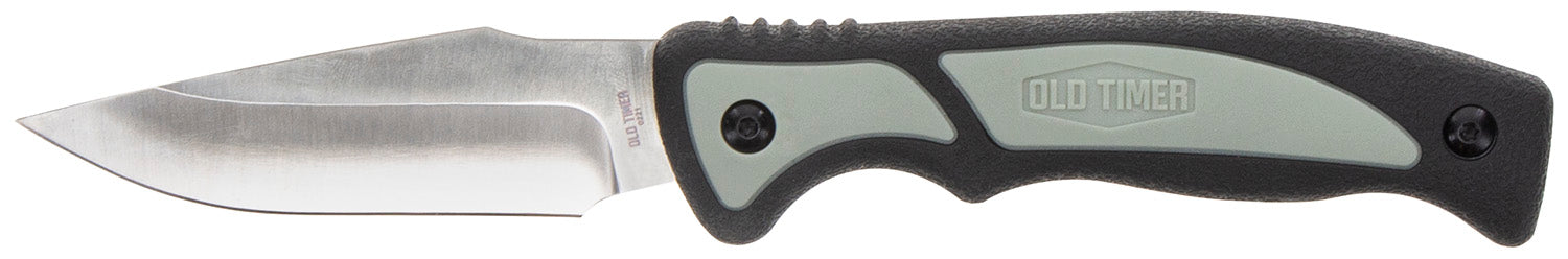 Old Timer 1137140 Trail Boss 3.70" Fixed Caper Stainless Steel Blade 5.25" TPE Handle with Sheath