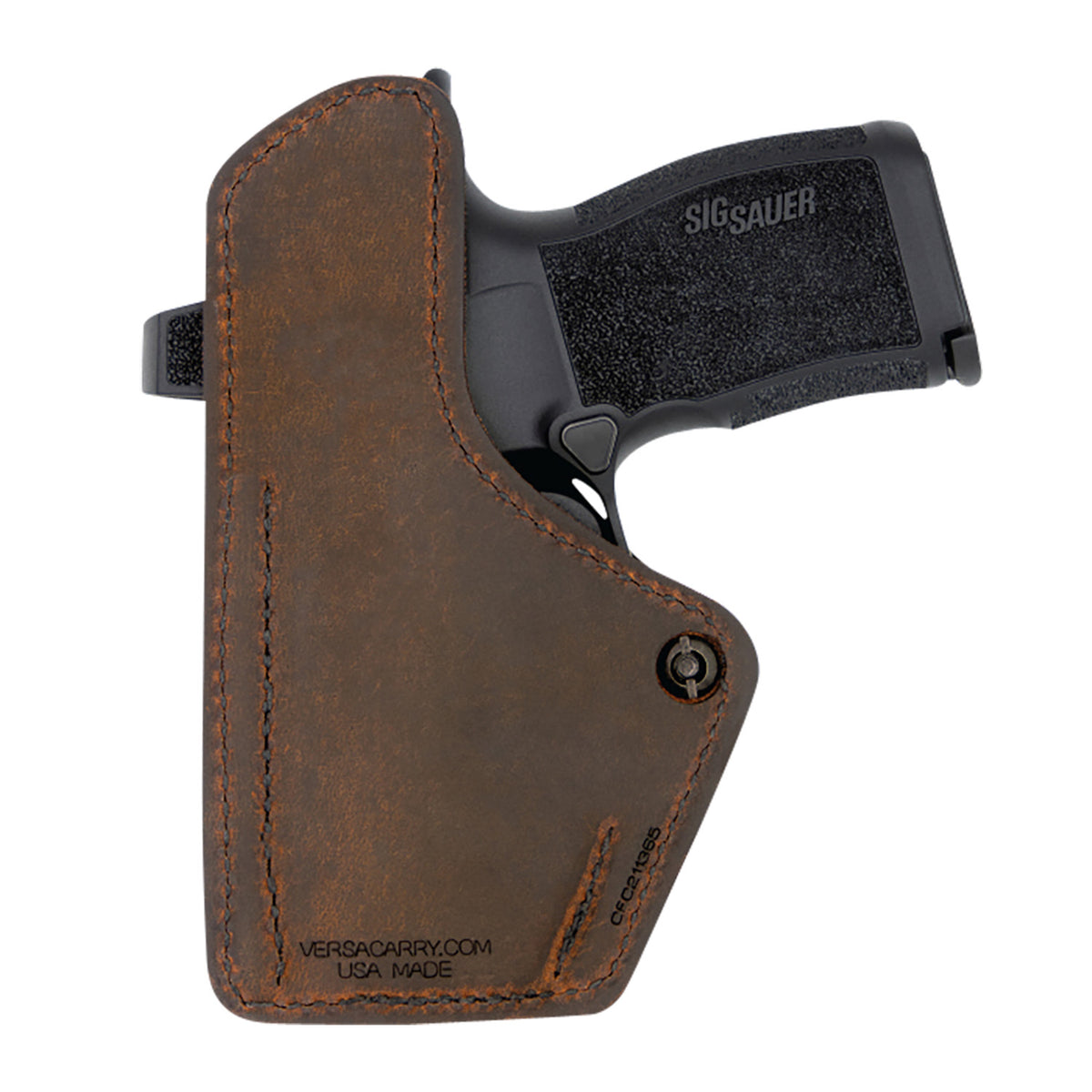 Versacarry Compound Custom IWB Brown Polymer Belt Clip Holster Fits Sig P365 Right Hand
