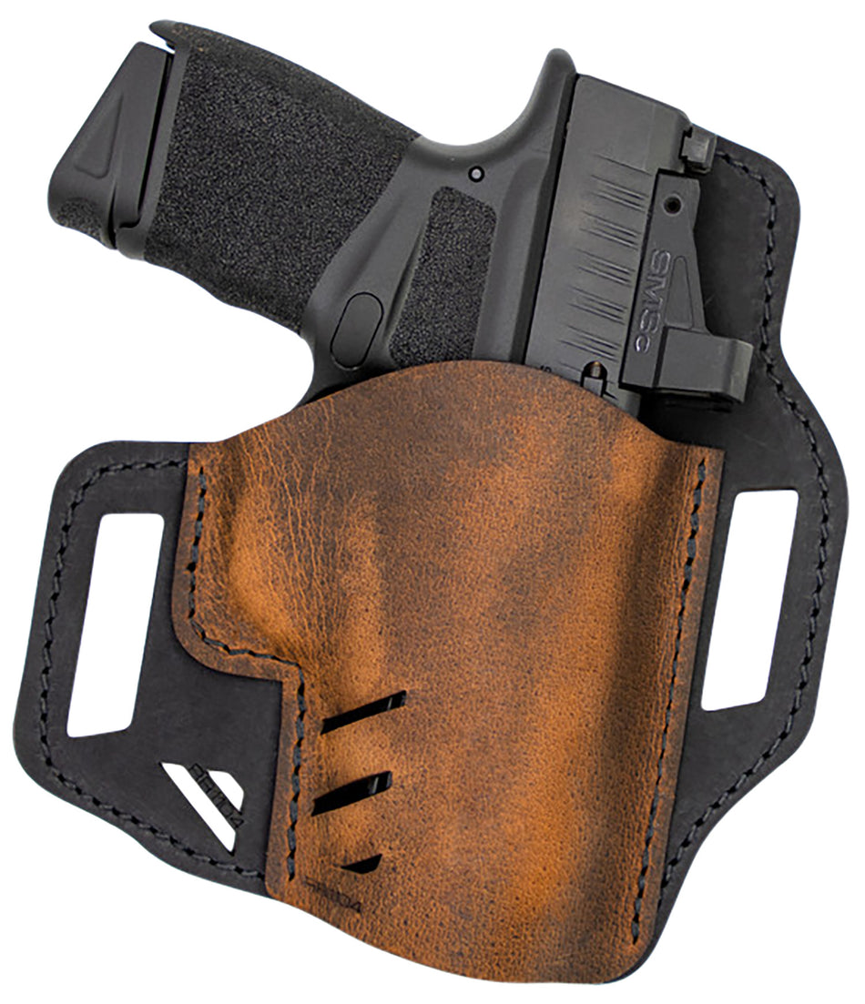 Versacarry Rough Rider OWB Size 03 Black/Brown Leather Belt Slide Holster