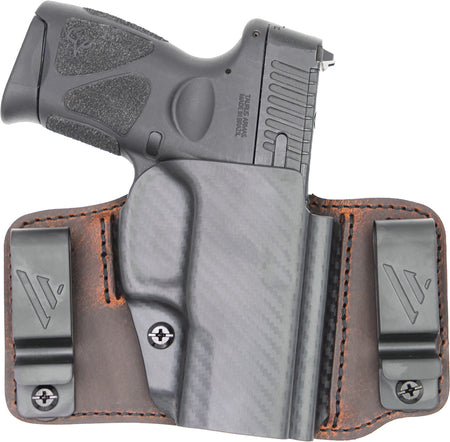 Versacarry Insurgent Deluxe IWB/OWB Brown Polymer Belt Clip Holster for Glock 43 Right Hand