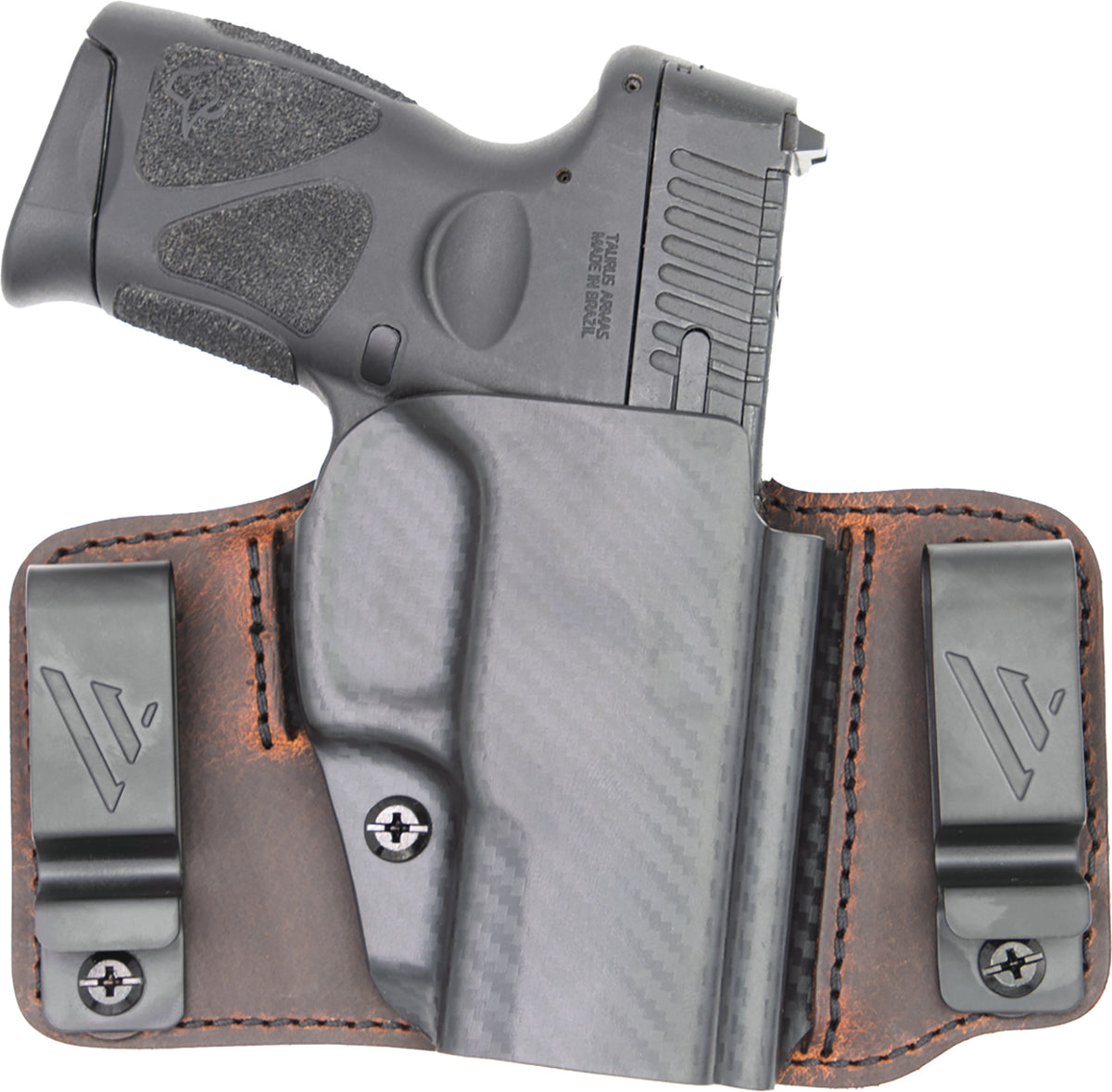 Versacarry Insurgent Deluxe IWB/OWB Brown Polymer Belt Clip Holster for Springfield Hellcat Right Hand