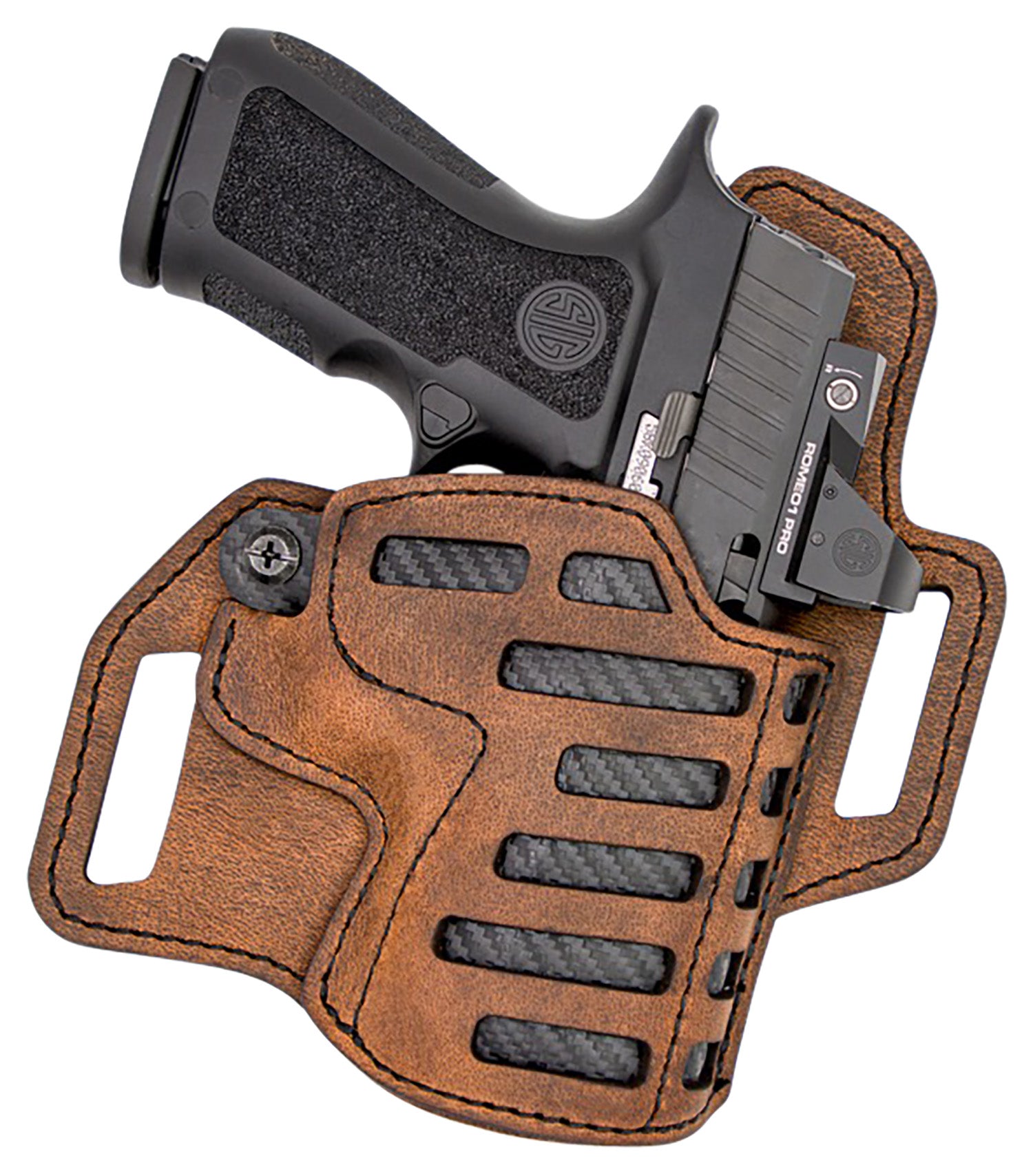 Versacarry C22112 Compound OWB Size 01 Brown Leather Belt Slide Holster