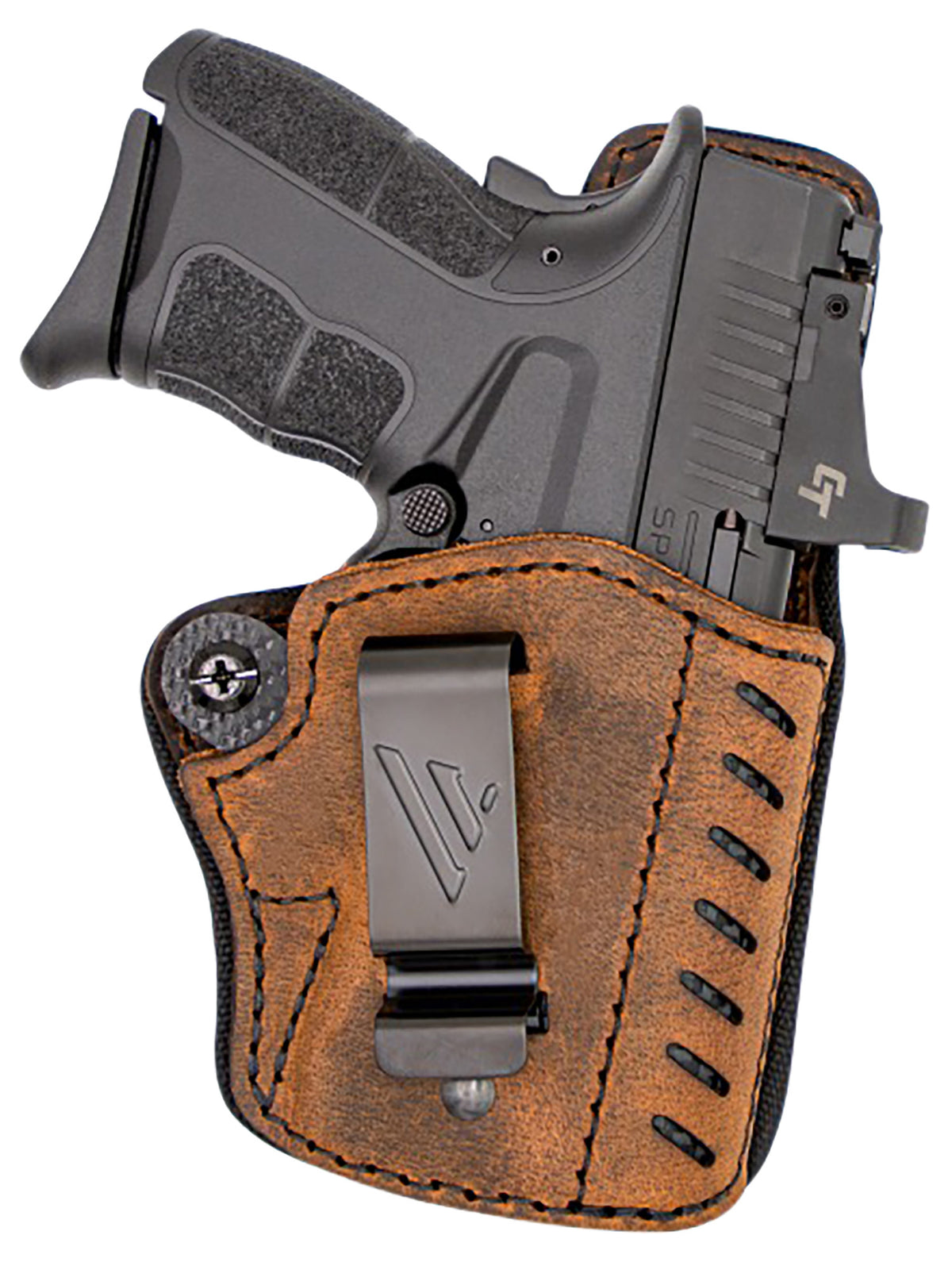 Versacarry CFD2111 Comfort Flex Deluxe IWB Size 01 Brown Leather Belt Clip Holster Right Hand