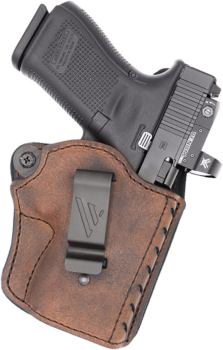 Versacarry CFD2112 Comfort Flex Deluxe IWB Size 02 Brown Leather Belt Clip Holster Right Hand