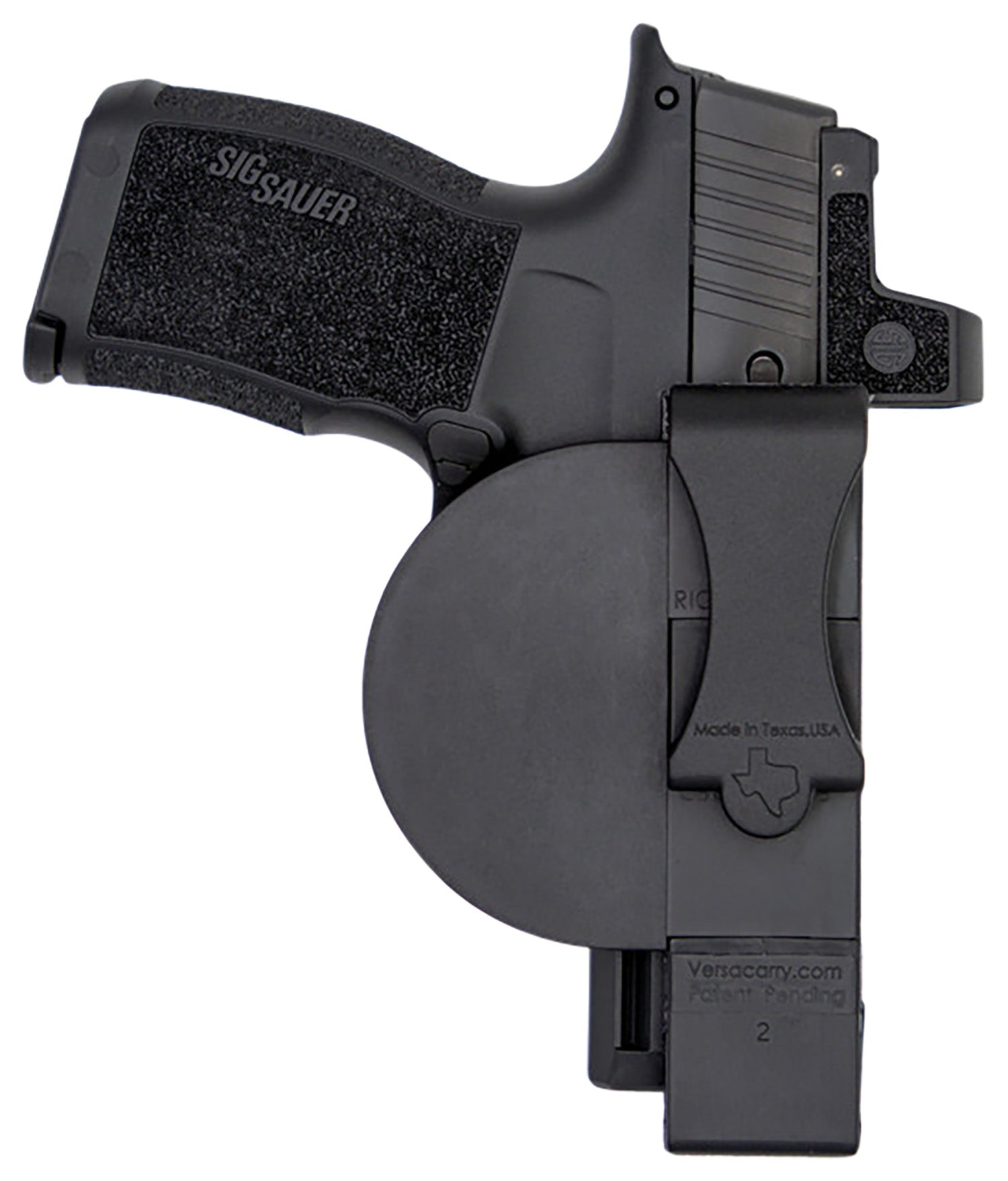 Versacarry 9XS ZeroBulk IWB Holster Extra Small Black Resin Belt Clip Fits 3" Barrel Ambidextrous