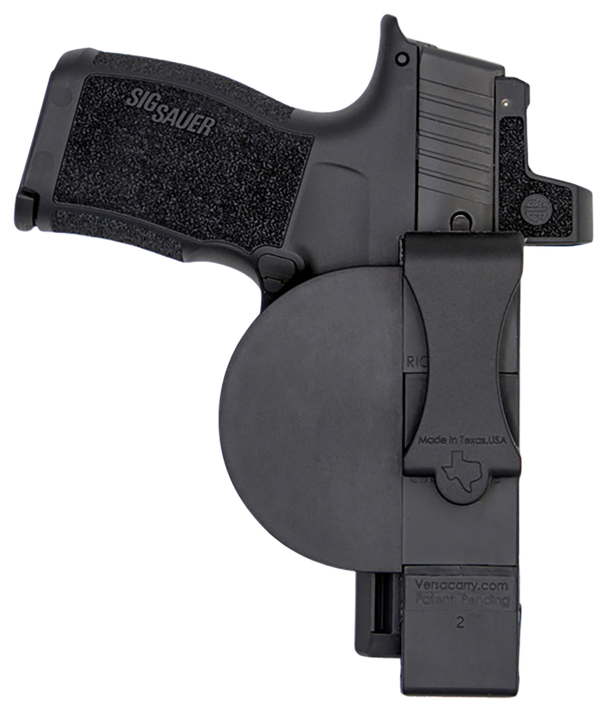 Versacarry 9SM ZeroBulk IWB Holster Small Black Resin Belt Clip Fits 3.50" Barrel Ambidextrous