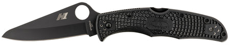 Spyderco Pacific Salt 2 Folding Knife 3.78" H2 Steel Plain Drop Point Black Coated Blade Black FRN Handle C91PBBK2