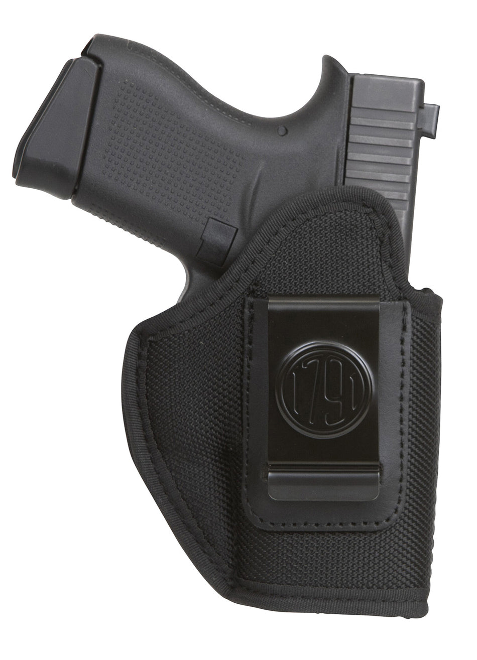 1791 Gunleather Premium Nylon IWB Holster Size 03 Black Ballistic Nylon Clip-On Left Hand Fits Glock 43