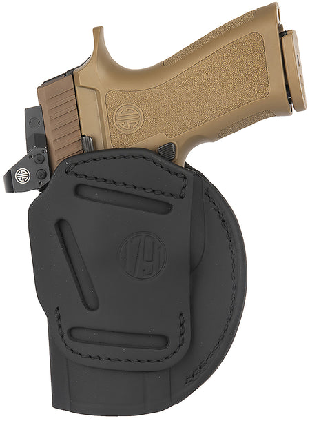 1791 Gunleather 4-Way IWB/OWB Size 06 Black Leather Holster Belt Clip - Fits Springfield XDM/Glock 20 Right Hand