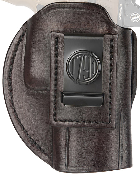 1791 Gunleather 4-Way IWB/OWB Size 06 Signature Brown Leather Holster Belt Clip - Fits Glock 21/Sig P225 Right Hand