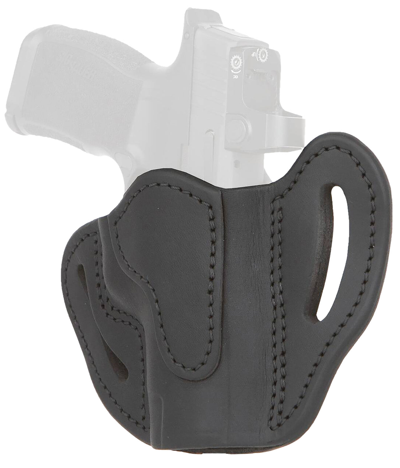 1791 Gunleather OR-BHC MAX Optic Ready OWB Compact Stealth Black Leather Belt Slide - Sig P365XL/Glock 48 Right Hand