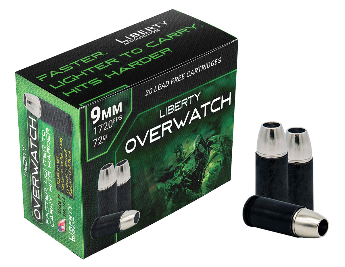 Liberty Ammunition LAOW9MM721700 OverWatch Open Cavity Design  72 Grain 9mm Luger/Parabellum